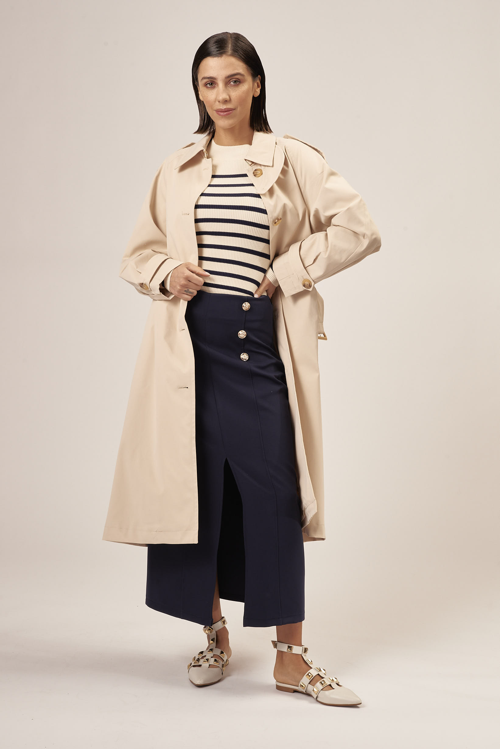 LONG TRENCH COAT WITH BELT