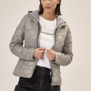 GD149-FANTASY-QUILT-GREY-LOZENGE-1-2 PADDED JACKET WITH DIAMOND PATTERN |