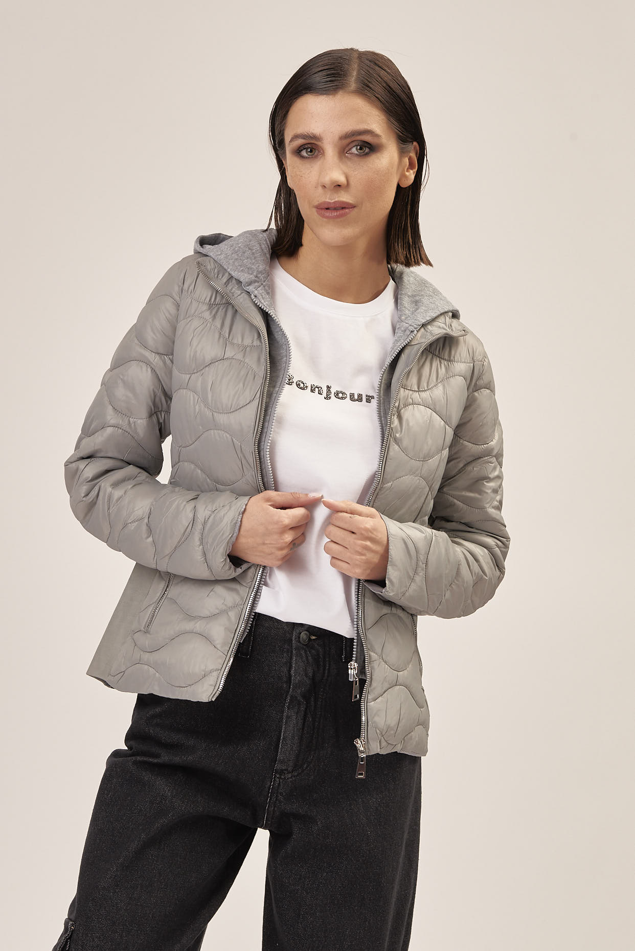PADDED JACKET WITH DIAMOND PATTERN