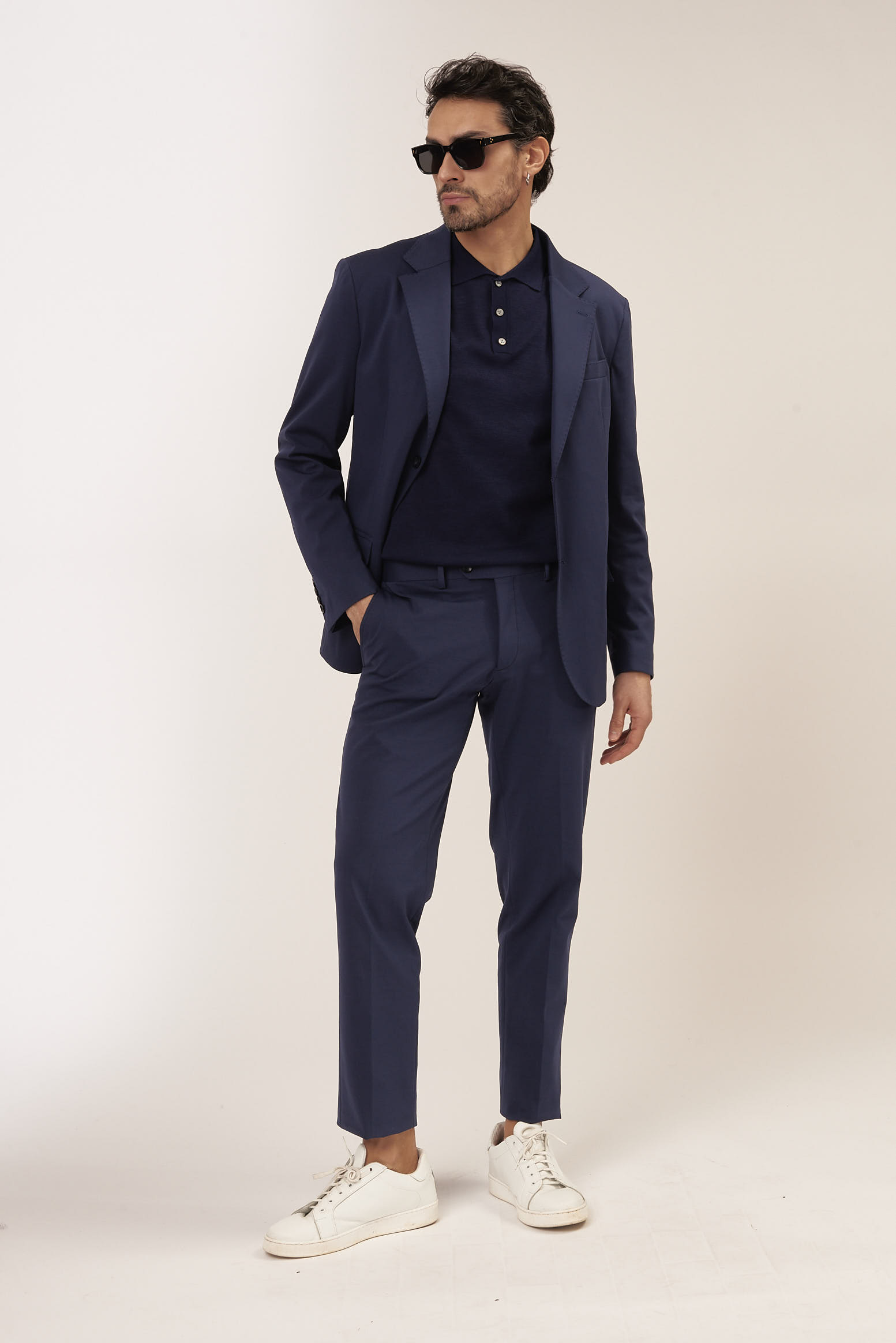 SLIM STRETCH FABRIC TROUSERS