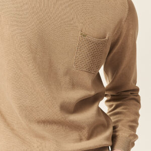 GU035-PARICOLLO-ML-TASCHINO-STEINWÄSCHE-BEIGE-44 PULLOVER MIT TASCHE |