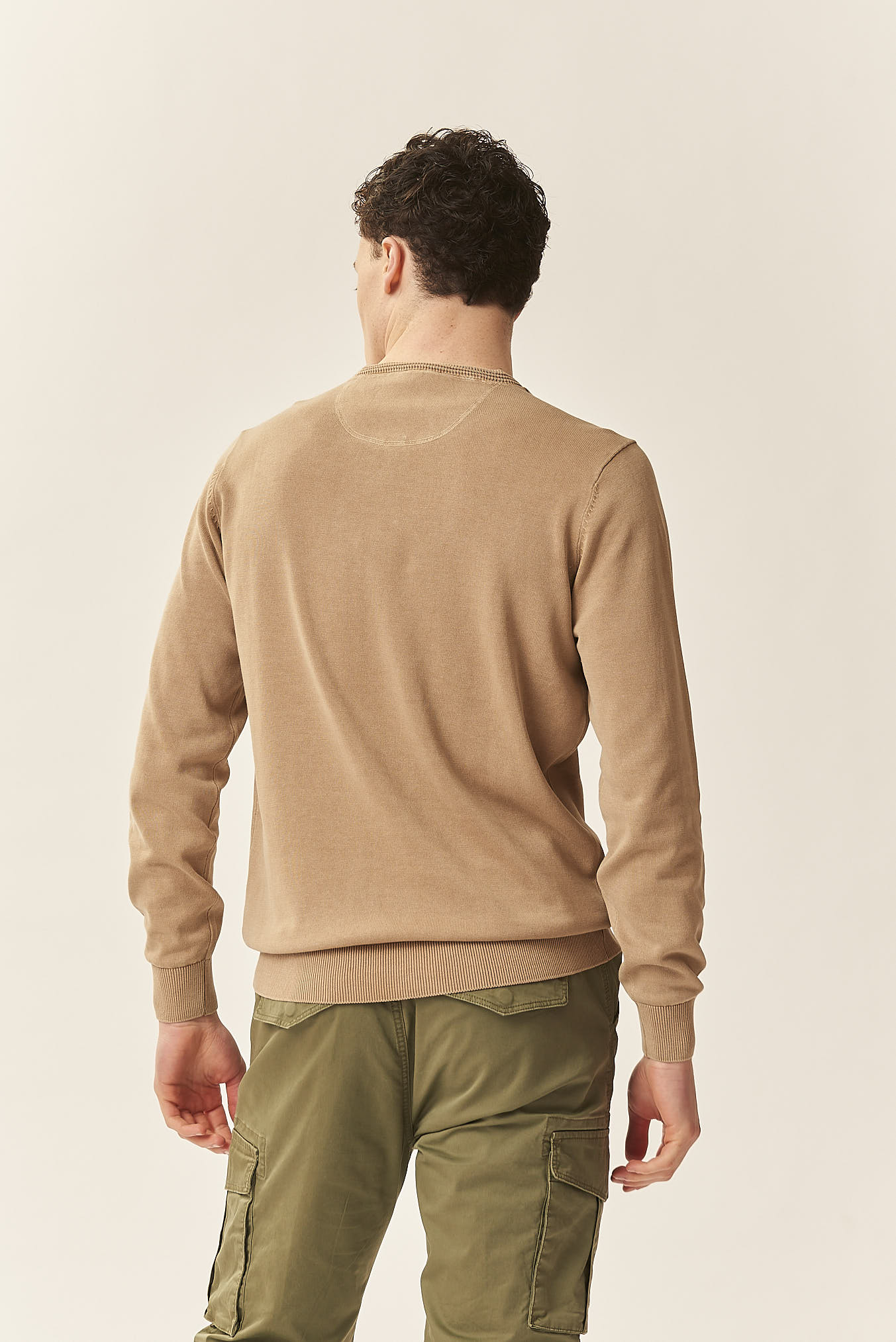 GU035-PARICOLLO-ML-TASCHINO-STEINWÄSCHE-BEIGE-47 PULLOVER MIT TASCHE |