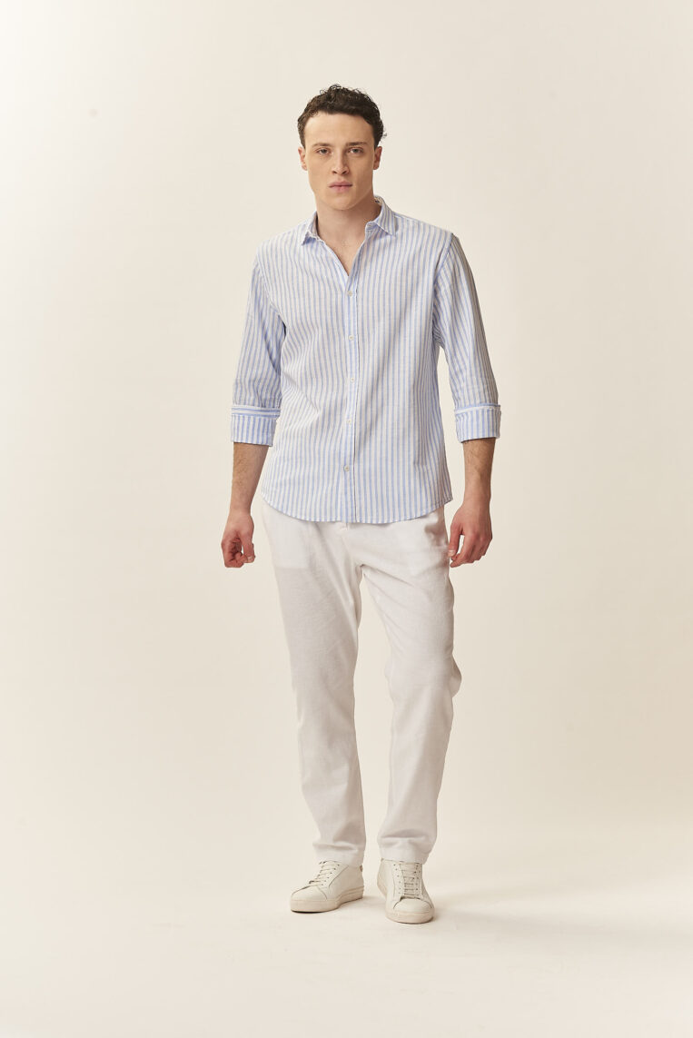 PANTALONI MISTO LINO