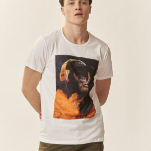 GU171-T-SHIRT-AFFE-WEISS-1173 T-SHIRT MIT AFFEN-PRINT |
