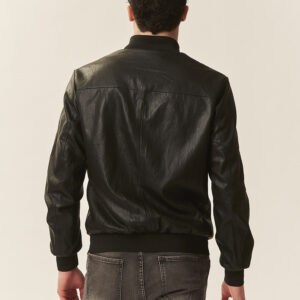 GU174-BOMBER-ECOPELLE-FULL-ZIP-NERO-1206 GIUBBOTTO ECOPELLE |