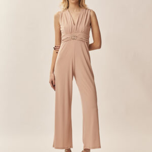 SLEEVELESS JUMPSUIT BELT DETAIL |