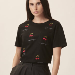 GD112-T-SHIRT-RICAMO-CILIEGIE-NERO-308 T-SHIRT WITH CHERRY EMBROIDERY |