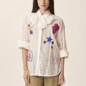 GD309-SHIRT-ML-BRODERIE ANGLAISE-EMBROIDERED-WHITE-1142 EMBROIDERED BRODERIE ANGLAISE SHIRT |