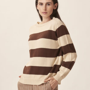 GD340-ROUND-ML-WIDE-STRIPES-T. MORO-1416 WIDE STRIPED SWEATER |
