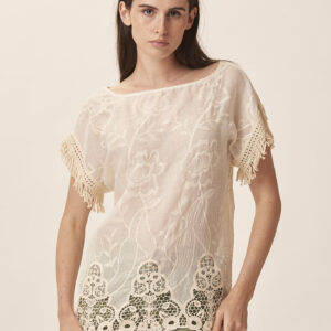 EMBROIDERED BLOUSE WITH FRINGES |