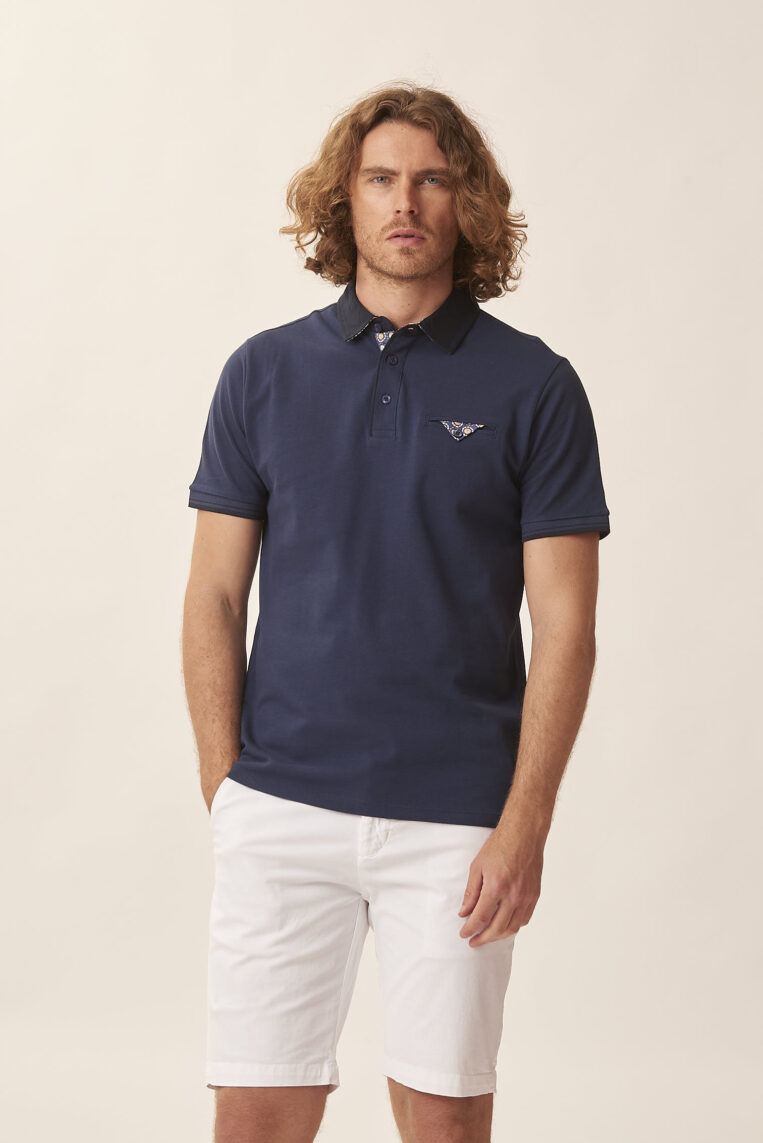 POLO TASCHINO CON STAMPA COLLO