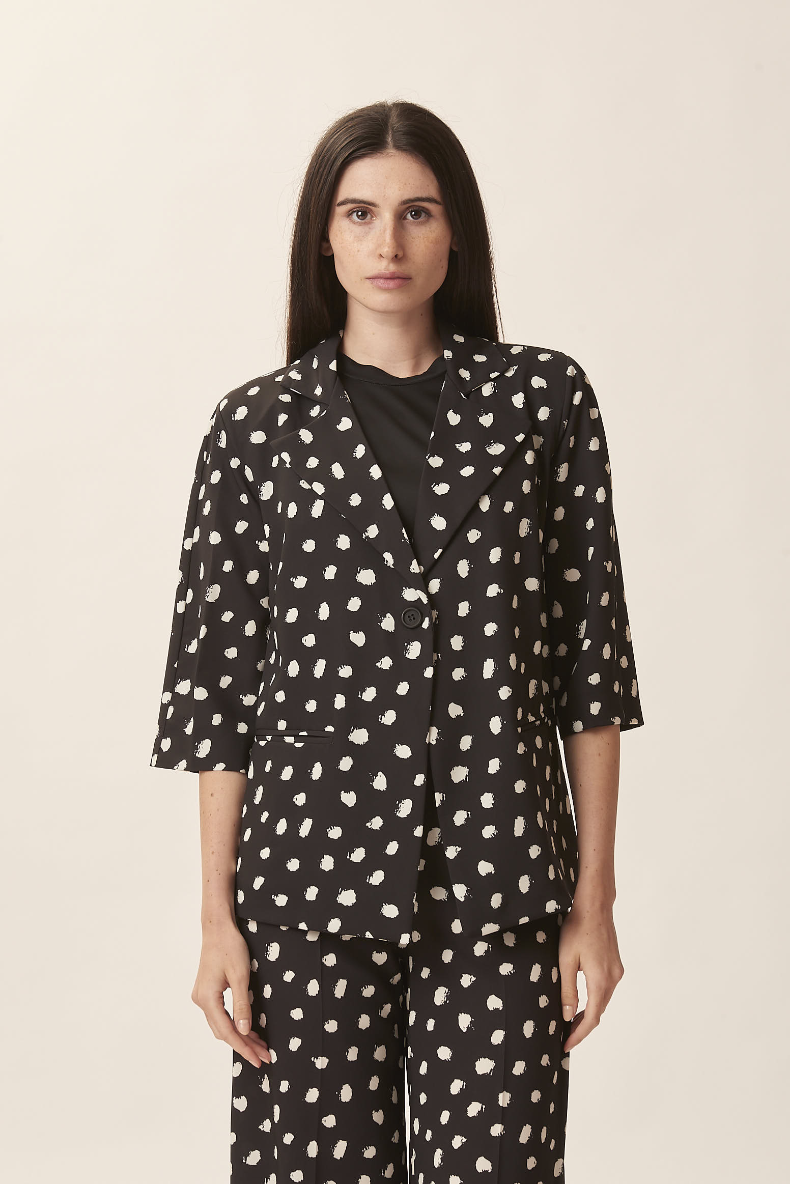 3/4 SLEEVE PRINTED JACKET