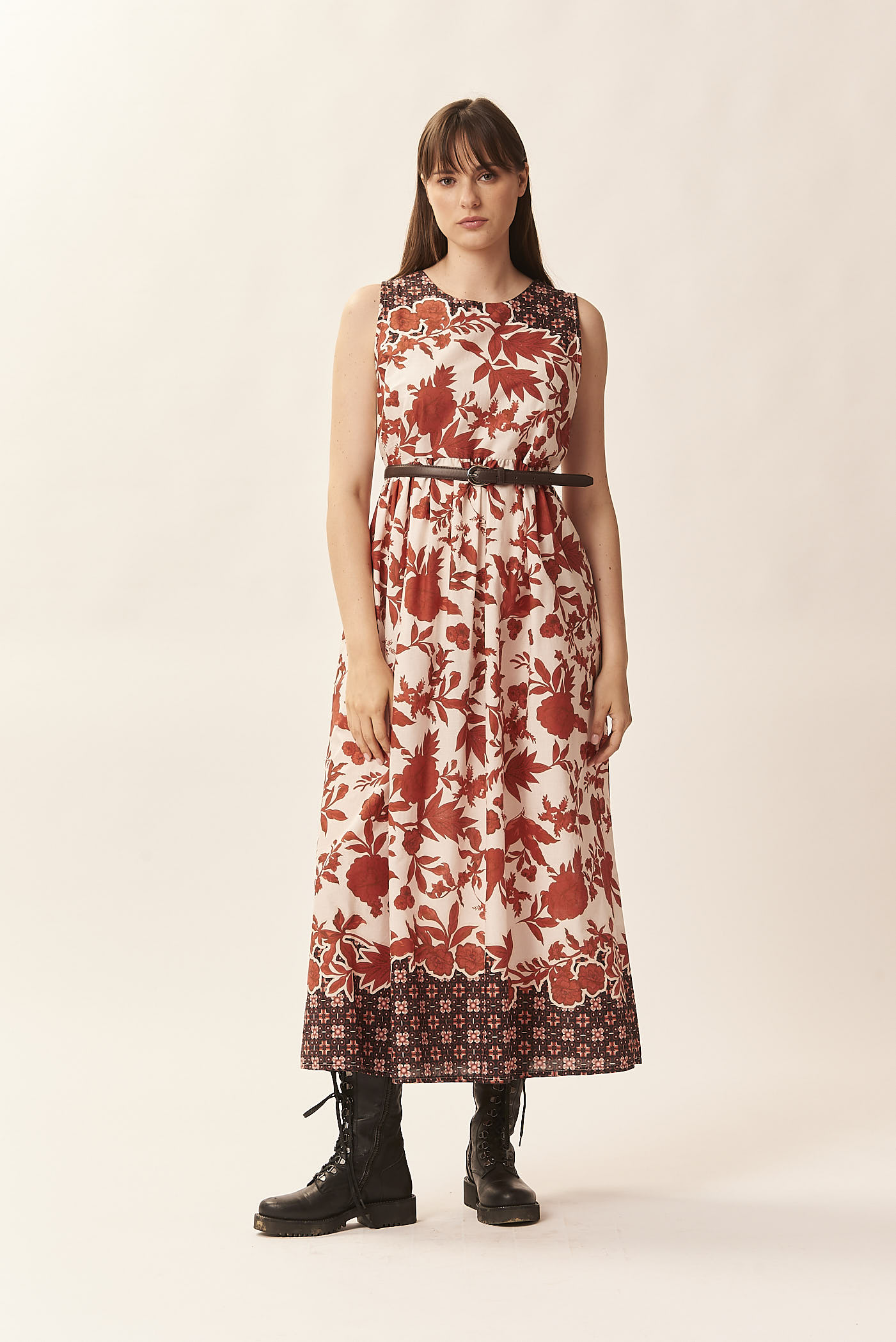 PRINTED SLEEVELESS DRESS