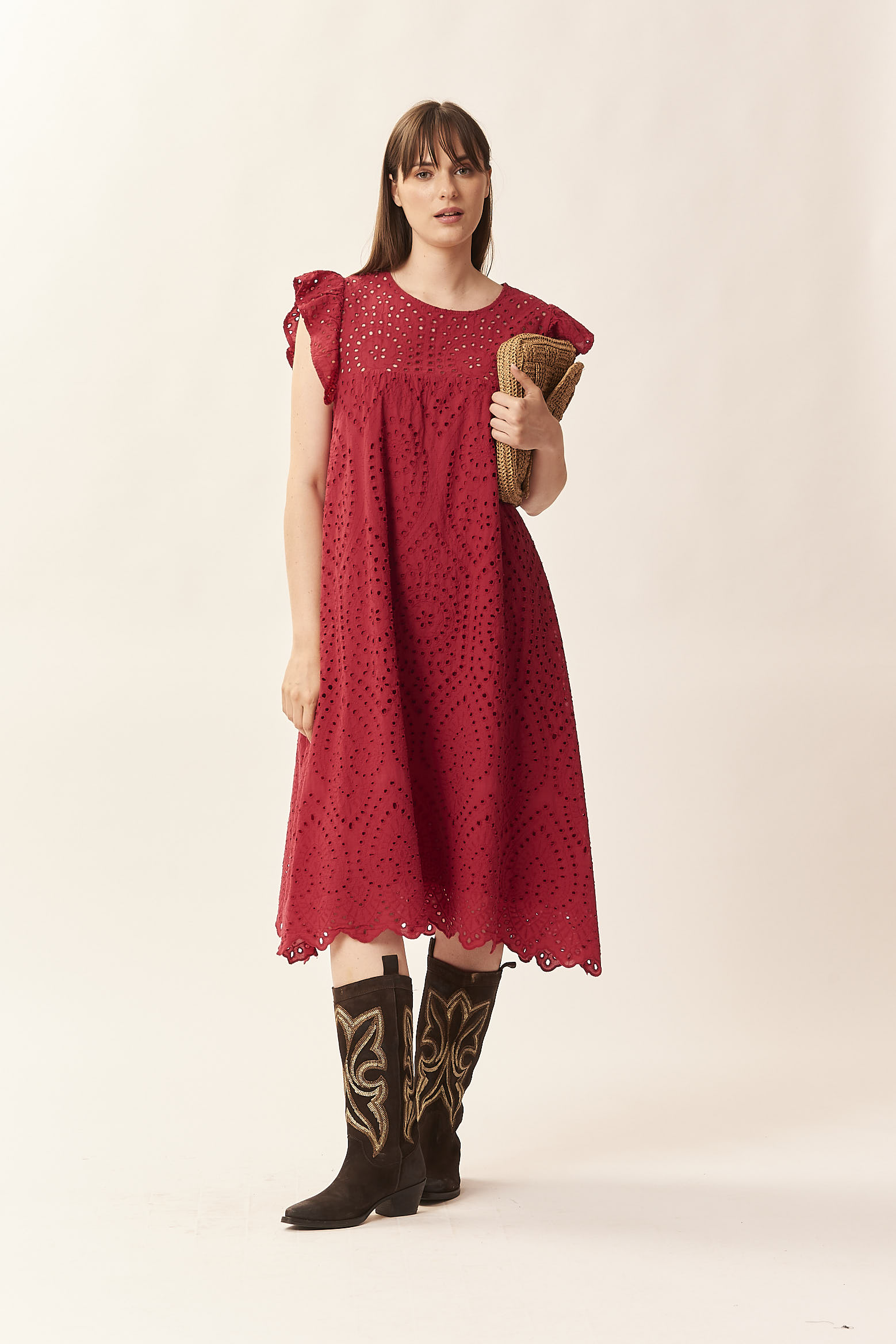 DRESS IN BRODERIE ANGLAISE