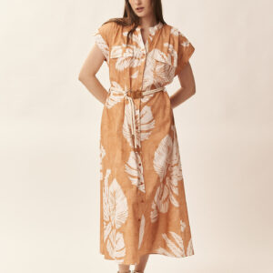 GD417ABITO-MIDI-PRINT-FOLIAGEORANGE-960 FOLIAGE PRINT MIDI DRESS |