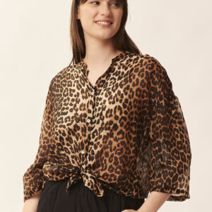 GD433CAMICIA-MM-COTTON-SILK-ANIMAL PRINTBROWN-1069 ANIMAL PRINT SHIRT |