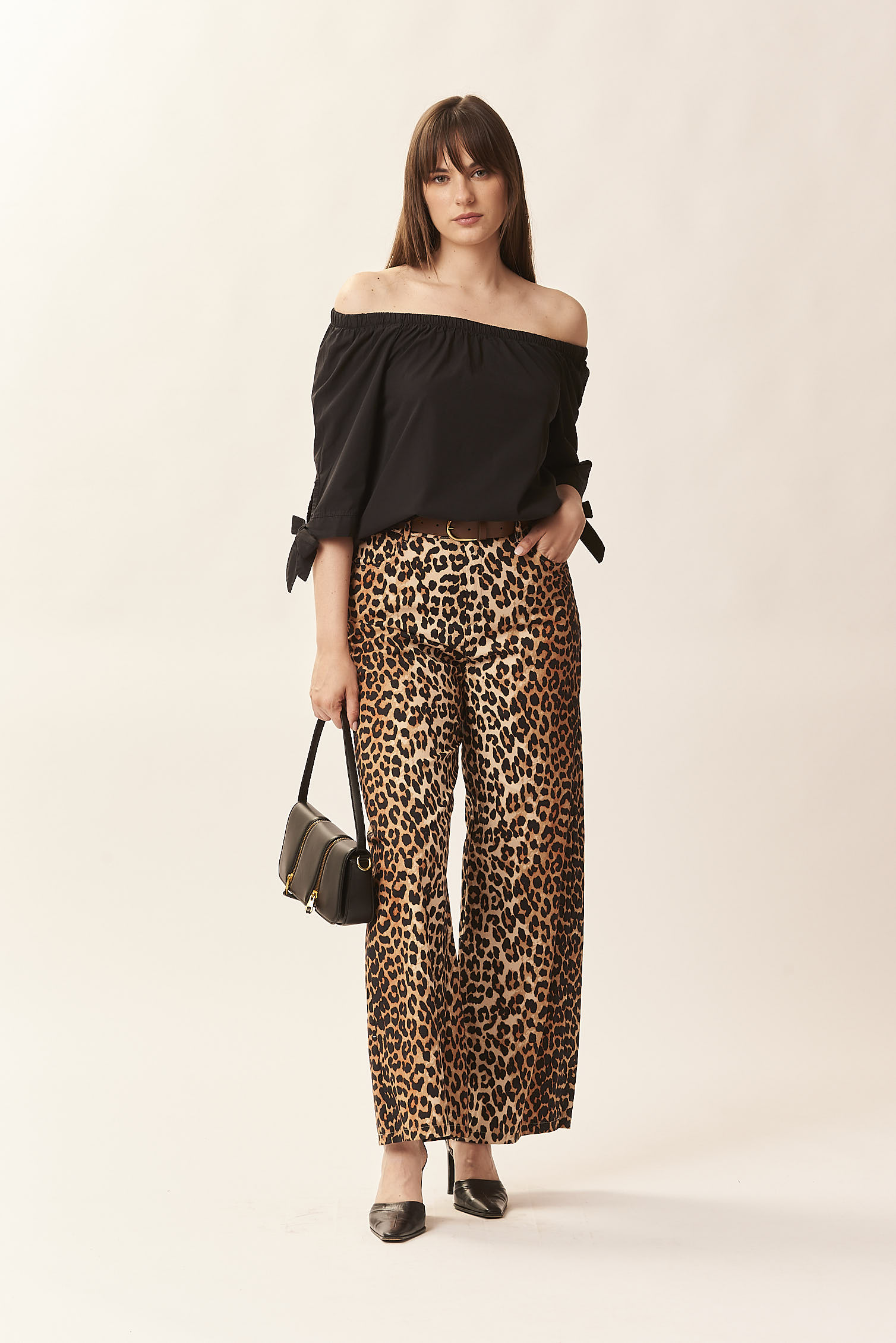 ANIMAL PRINT COTTON TROUSERS