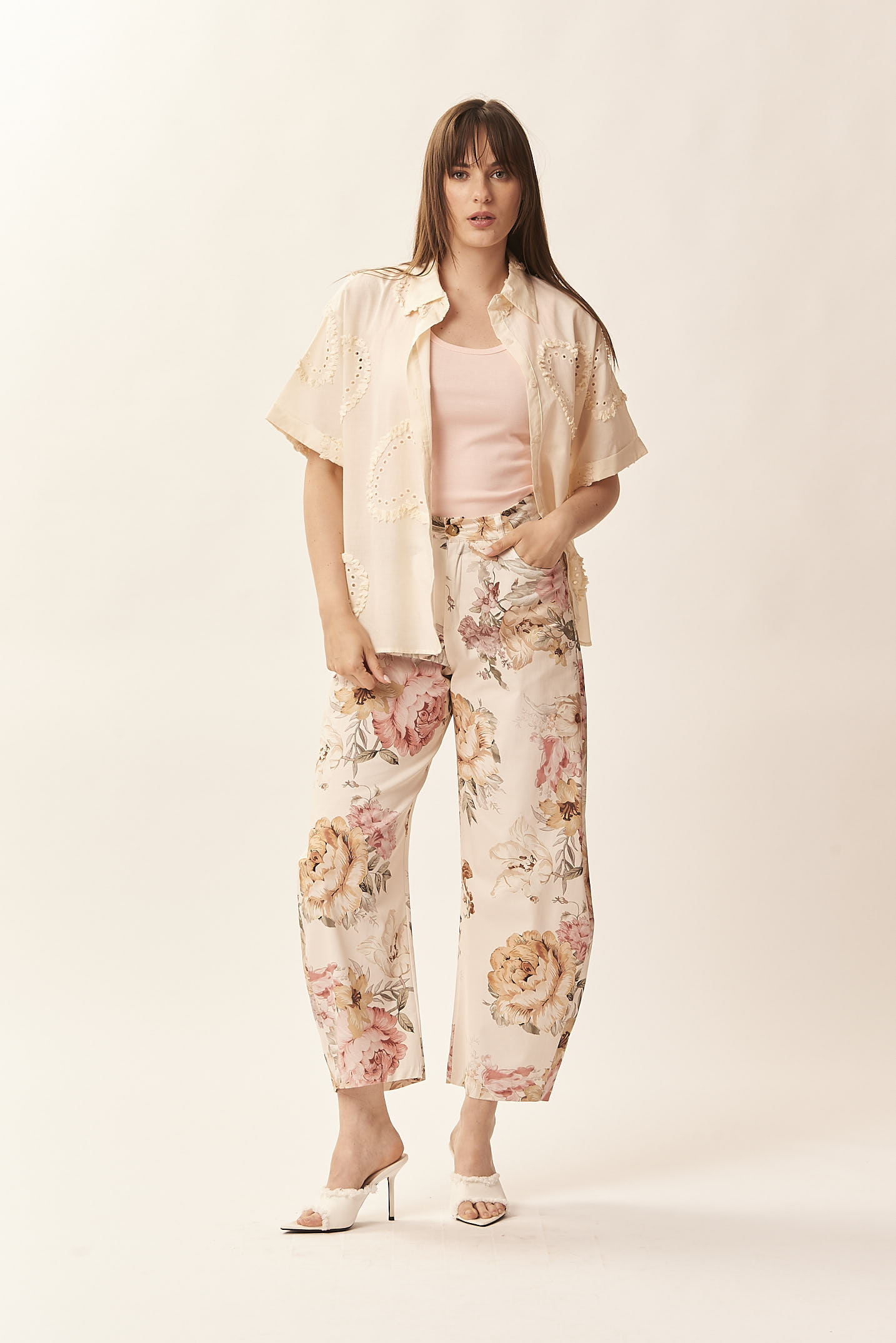 FLOWER PRINT TROUSERS