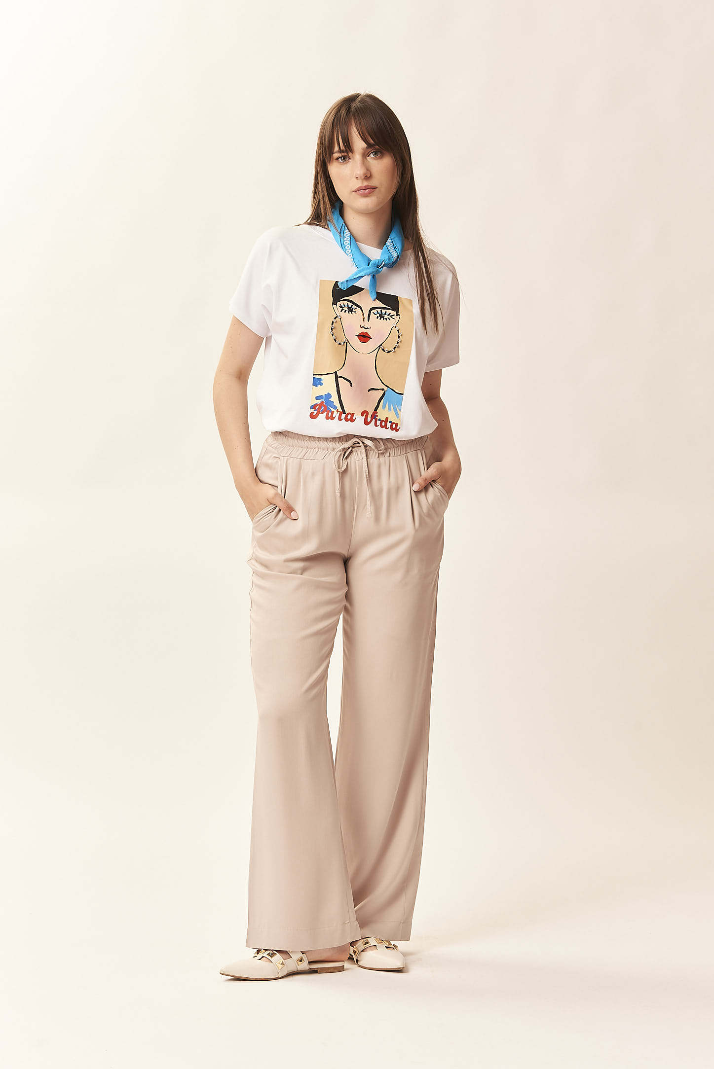 FLUID TROUSERS ELASTICATED WAIST