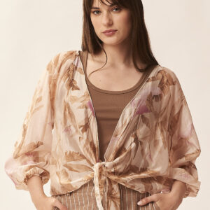 PRINTED BLOUSE WITH KNOT |