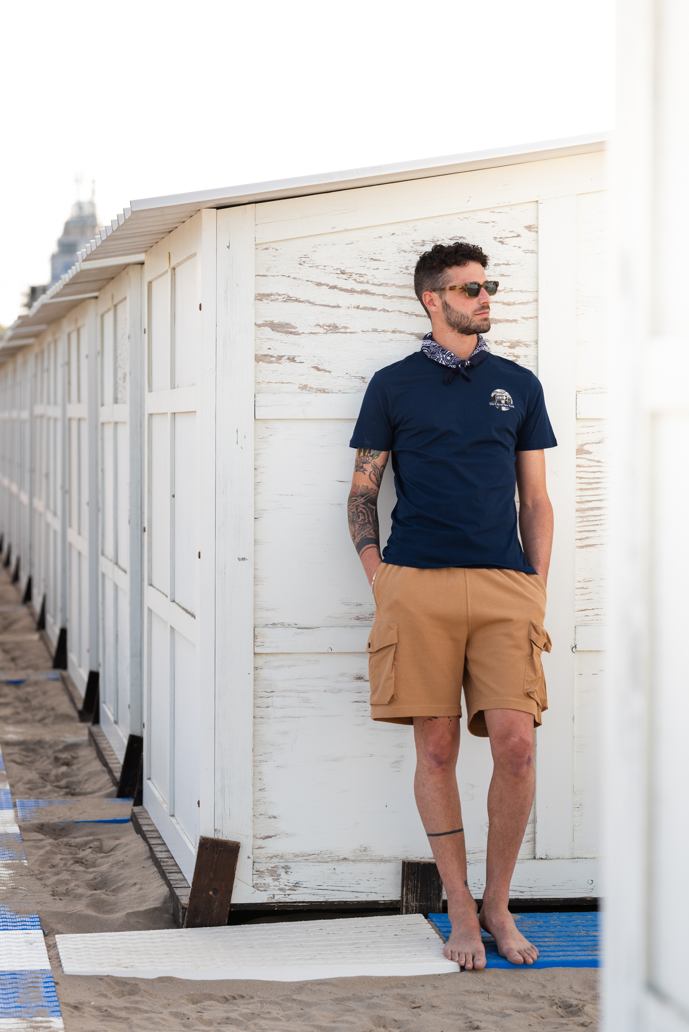 CARGO FLEECE BERMUDA SHORTS