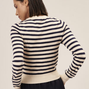 STRIPED CARDIGAN WITH BREAST POCKET |