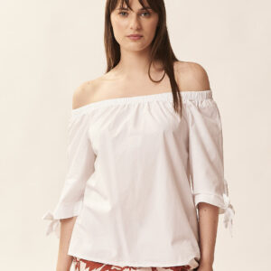 GD322TOP-SHOULDER-OFF-TELA-PARABIANCO-431 OFF-THE-SHOULDER TOP IN PARA' CANVAS |