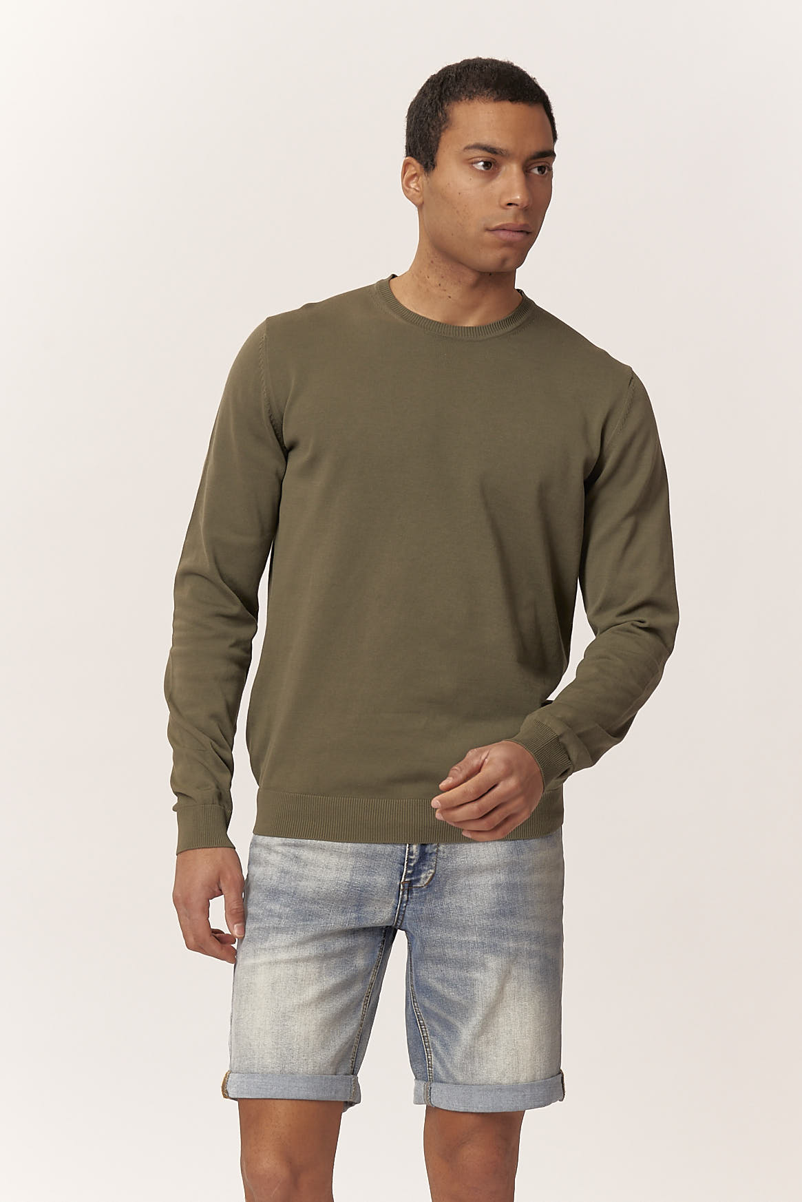 GU032-PARICOLLO-ML-BASIC-MILITARE-358 STRICKPULLOVER MIT STRUKTUR |
