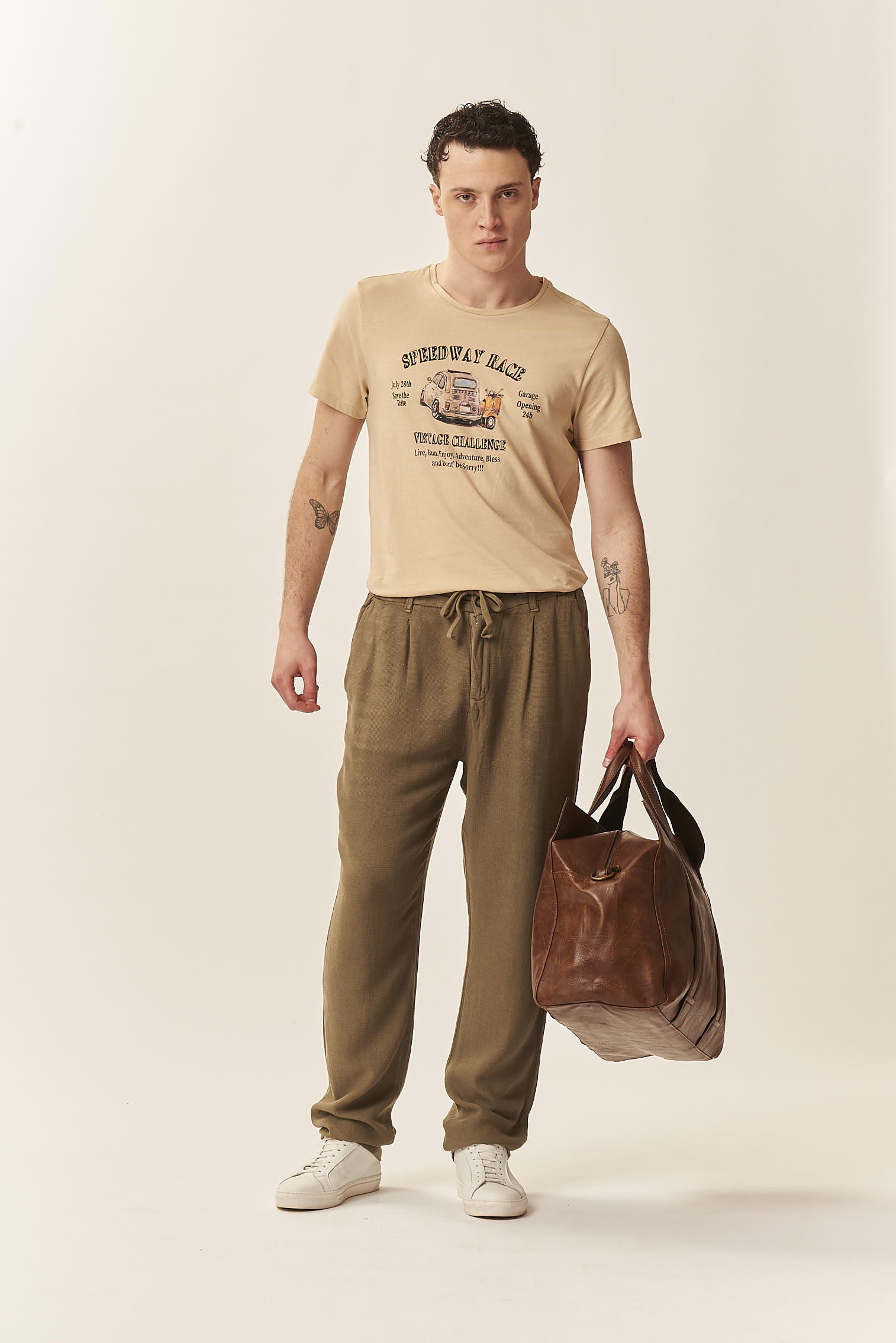 GU059-PANTA-TEX-LINO-MILITARE-373 LINEN BLEND TROUSERS |