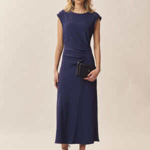 SLEEVELESS DRESS DRAPED ON THE SIDE |