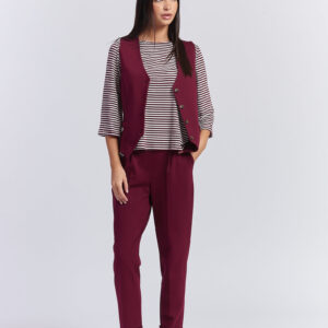 hd024_pantaloni-Punkt-milano_amarone HOSE MIT MILANO-STICH UND BUNDFALTEN |