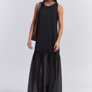 hd089_abito-sleeveless-lungo_nero LONG SLEEVELESS FLUID DRESS |