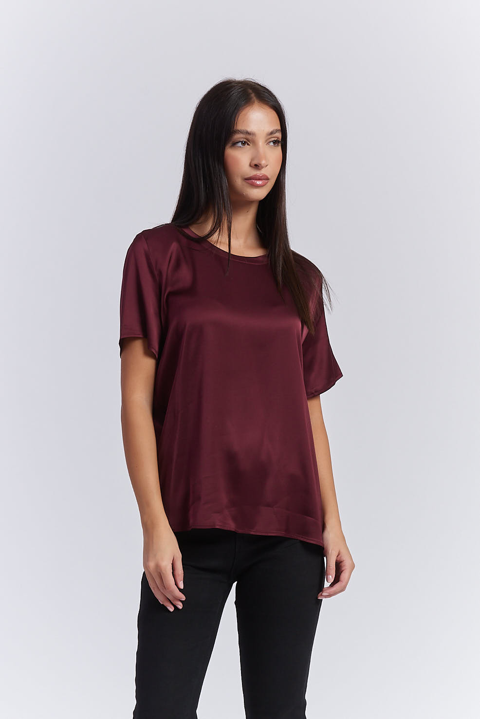 SATIN VISCOSE T-SHIRT