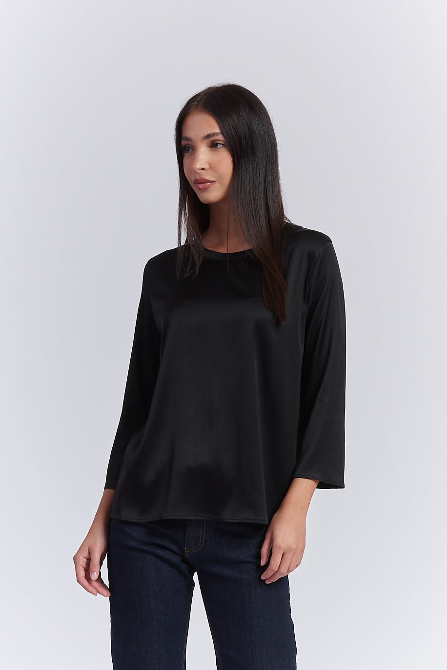 SATIN VISCOSE T-SHIRT