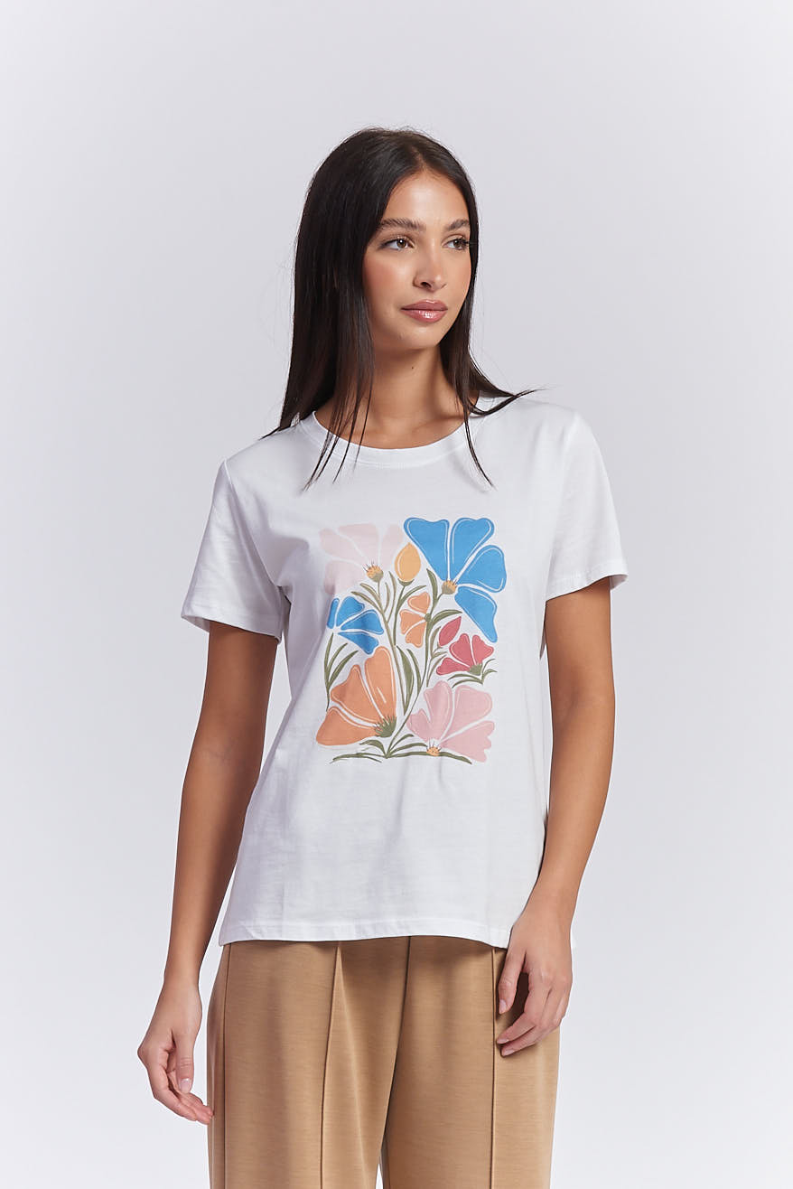 FLOWER PRINT T-SHIRT