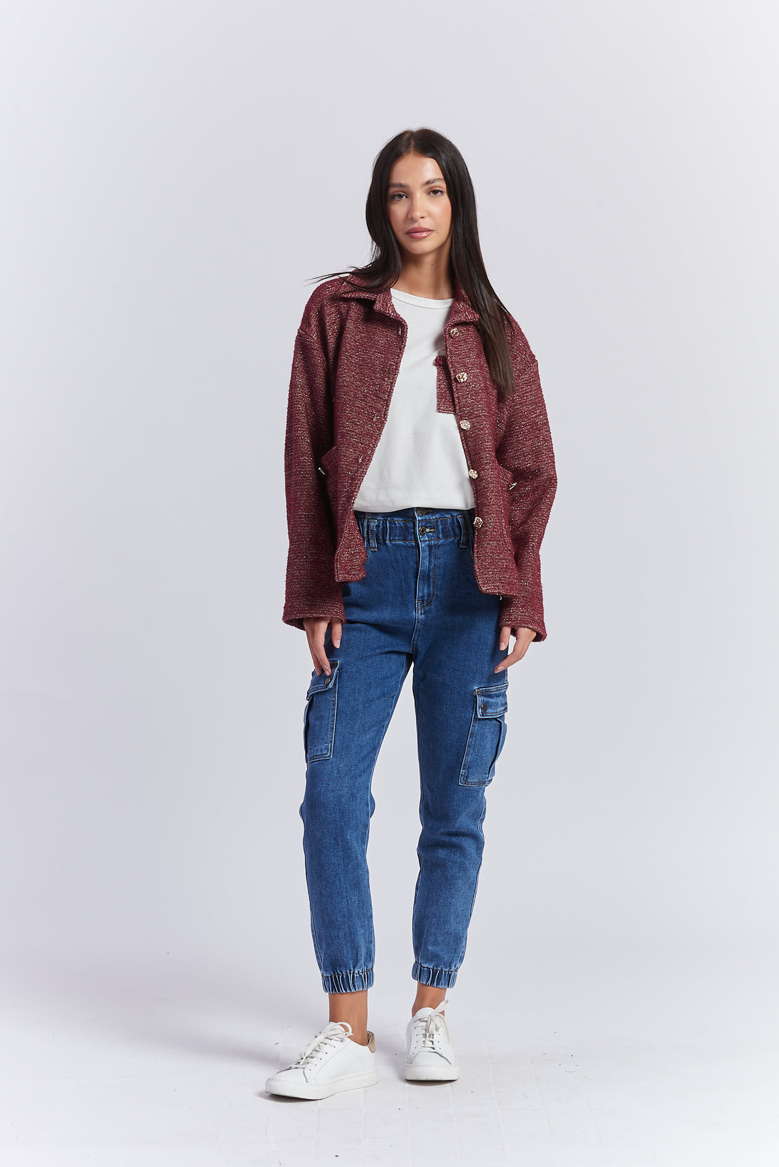 JEANS WITH ELASTIC WAISTBAND POCKET