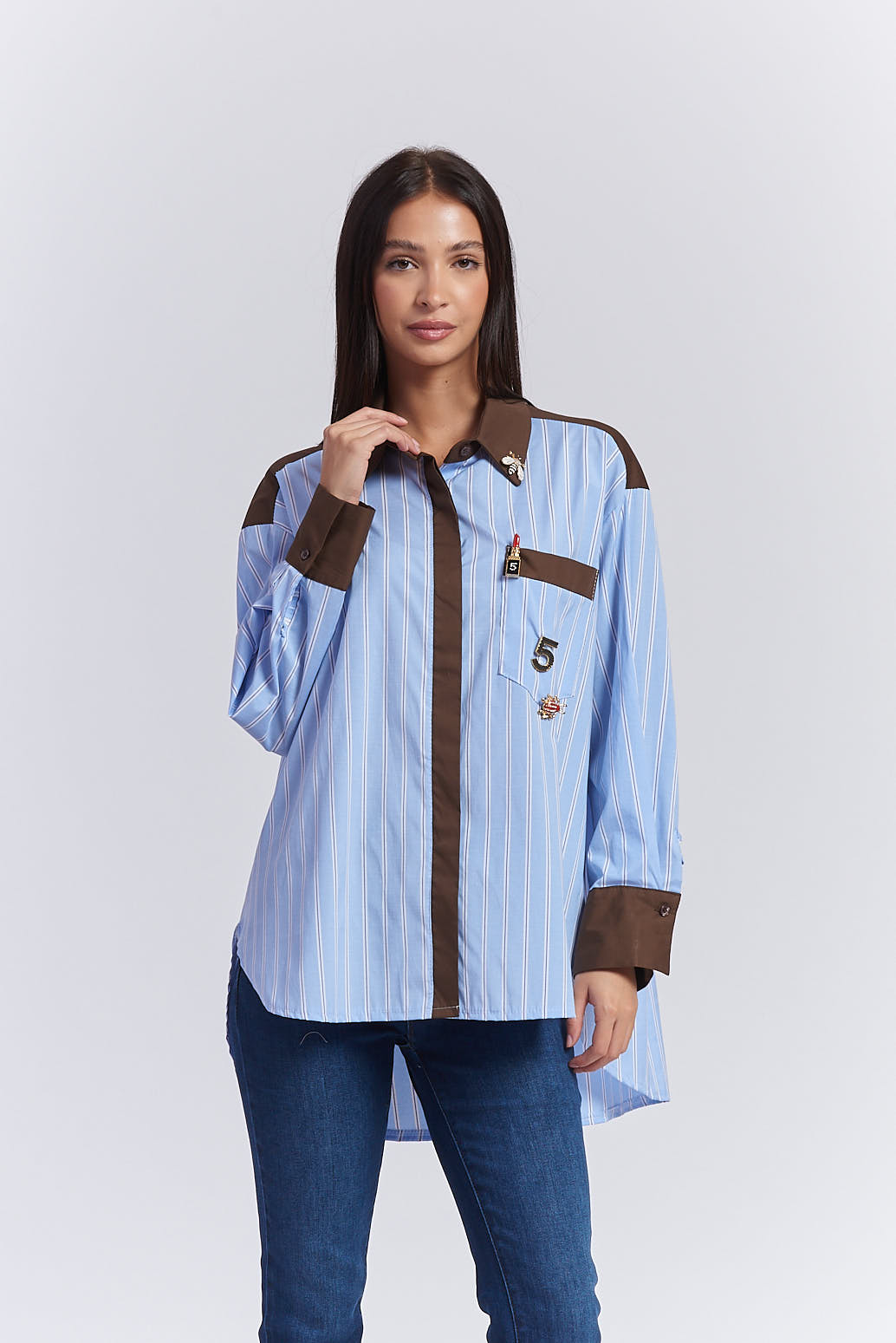 OVERSIZED SHIRT WITH PINS