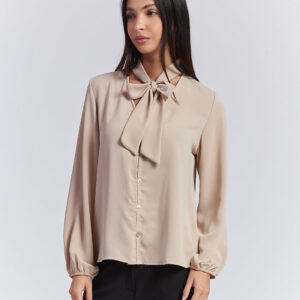 FLIESSENDES SHIRT MIT SCHLEIFE |