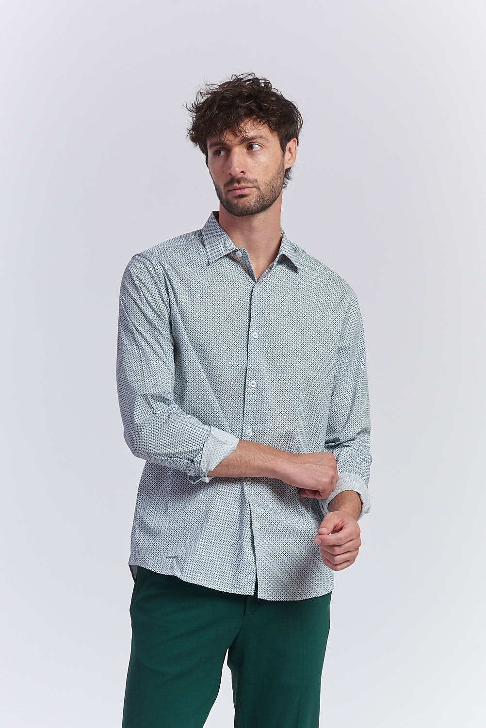 MICRO-PATTERNED REGULAR-FIT SHIRT