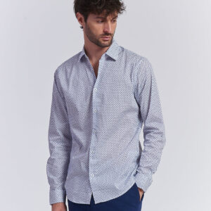 hu122_camicia-normale-passform-microfantasia_blu1 HALB GEMUSTERTES HEMD MIT NORMALER PASSFORM |