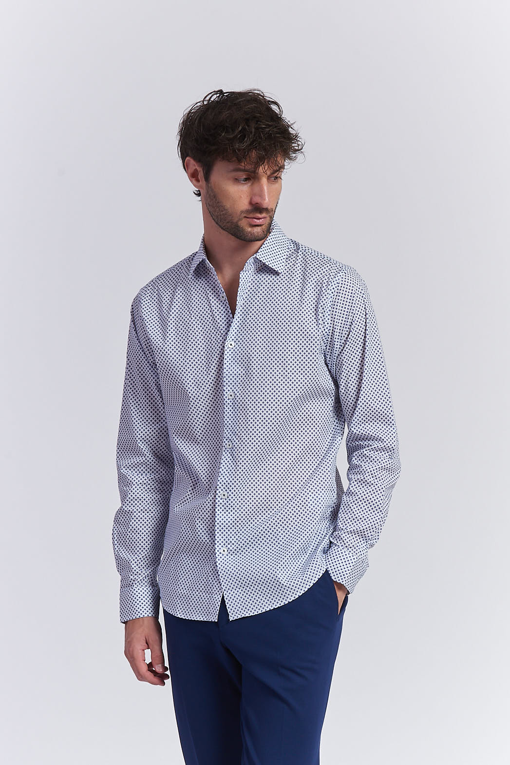 MICRO-PATTERNED REGULAR-FIT SHIRT