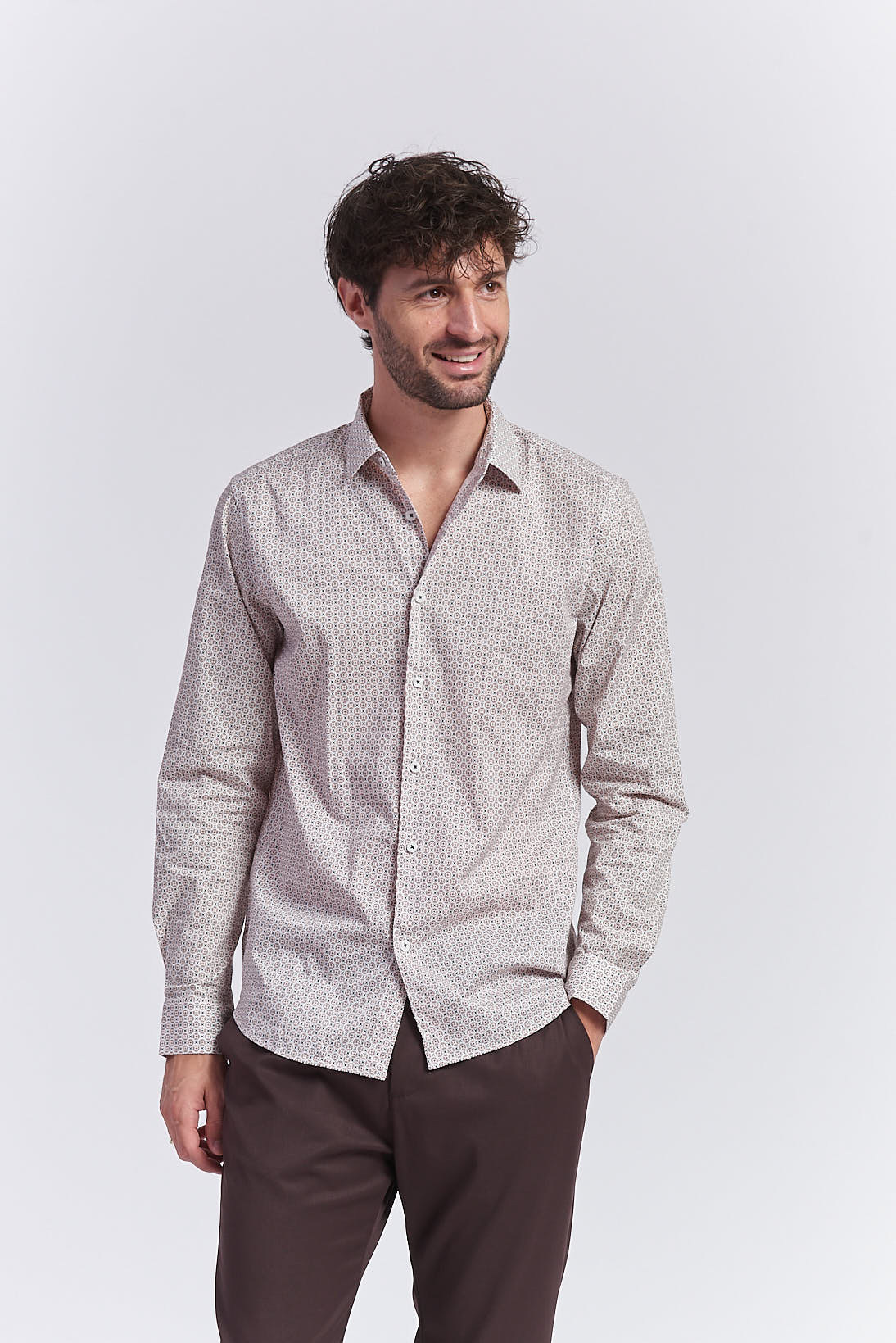 MICRO-PATTERNED REGULAR-FIT SHIRT