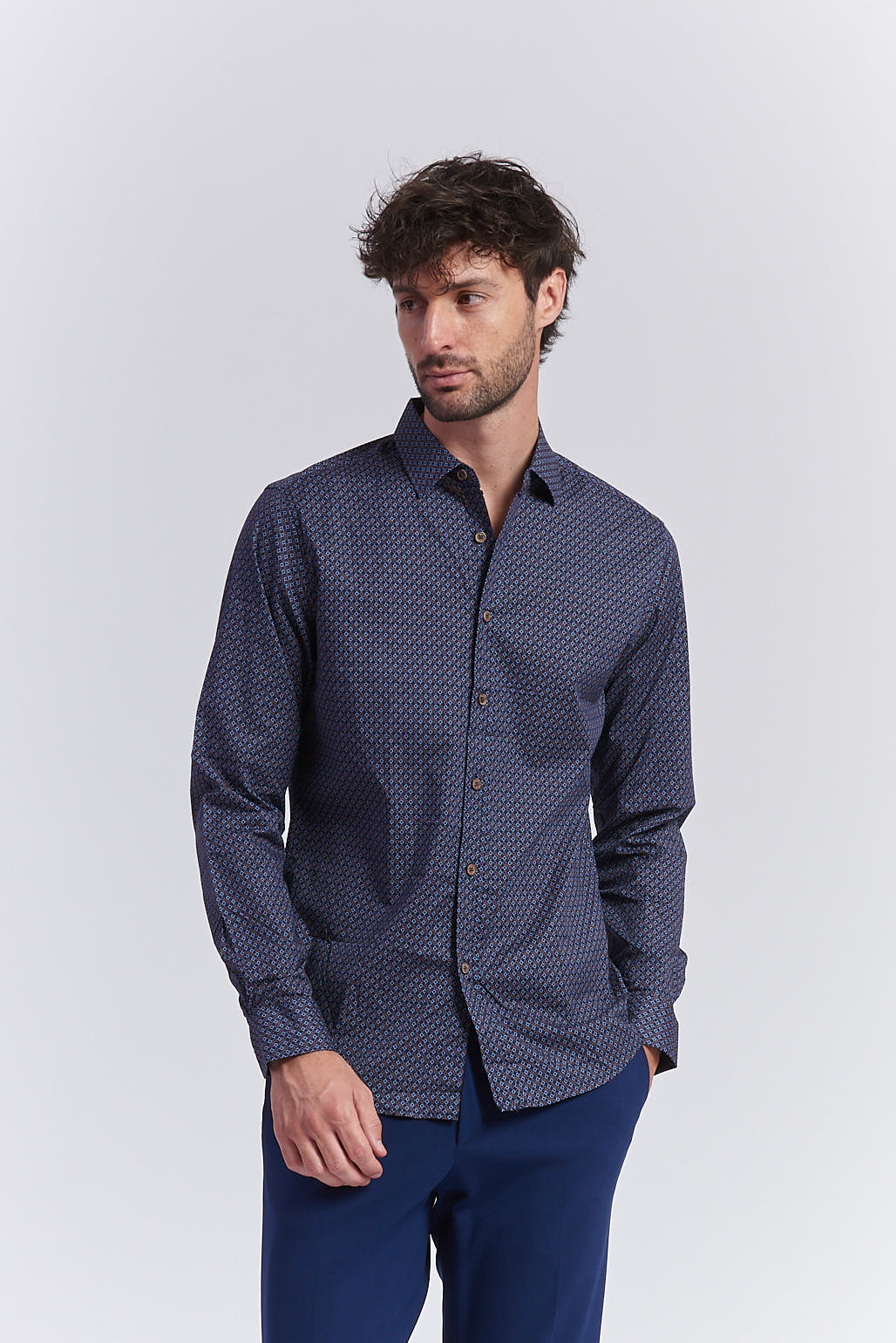 MICRO-PATTERNED REGULAR-FIT SHIRT