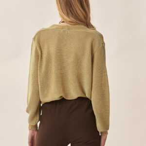 LUREX PULLOVER MIT BROSCHE |