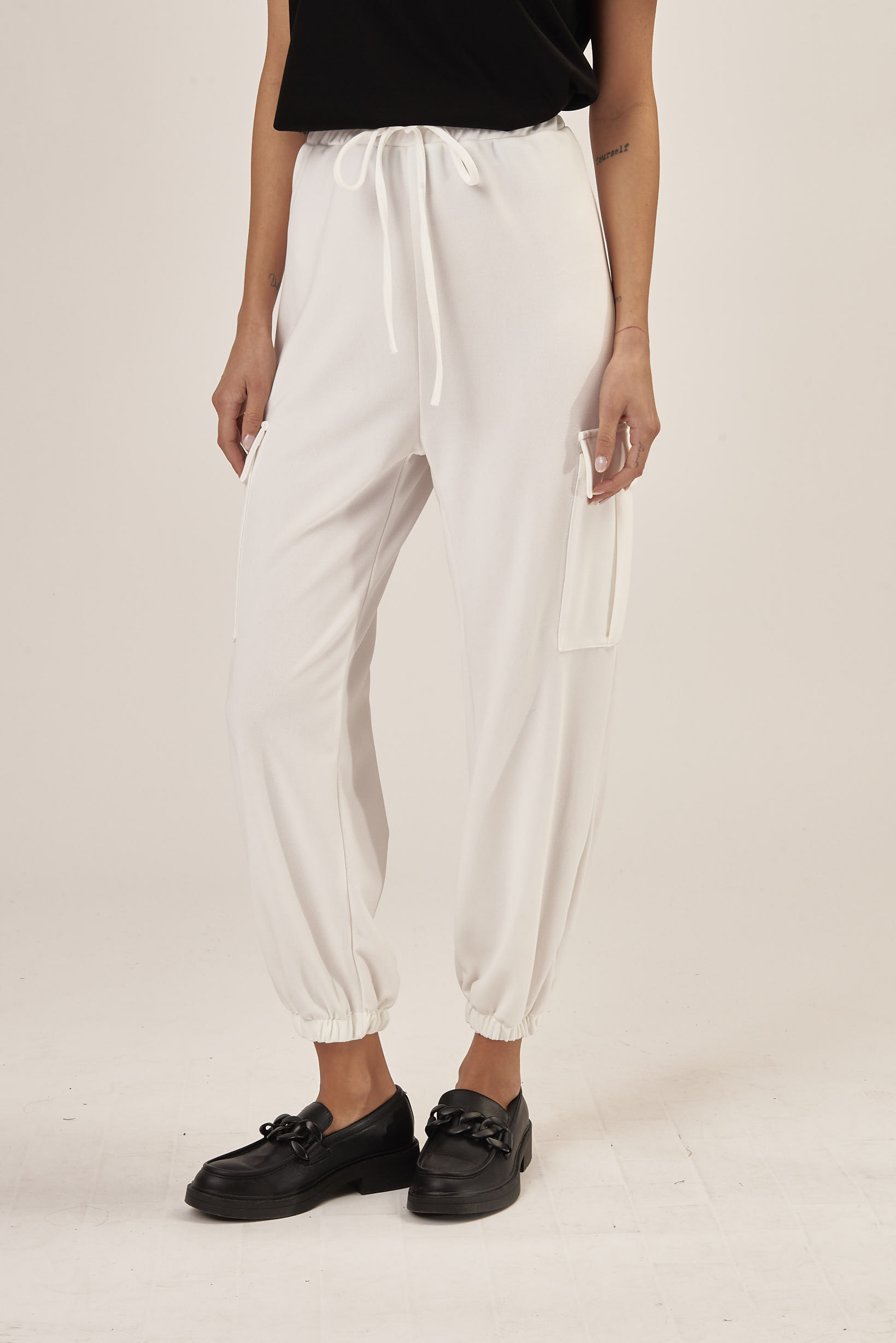 GD019-TASCONATO-SCUBA-CREPE-BIANCO-845 CREPE POCKET TROUSERS |