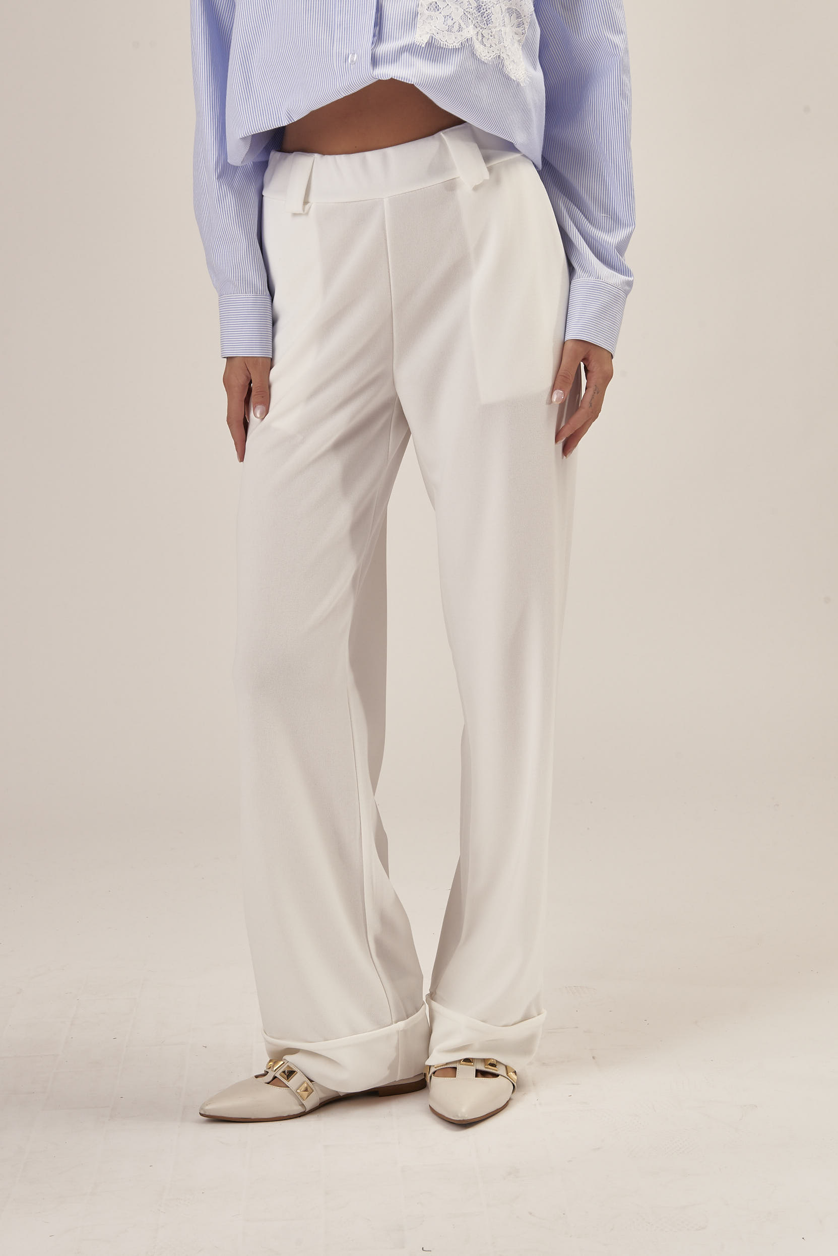 CREPE PALAZZO TROUSERS |