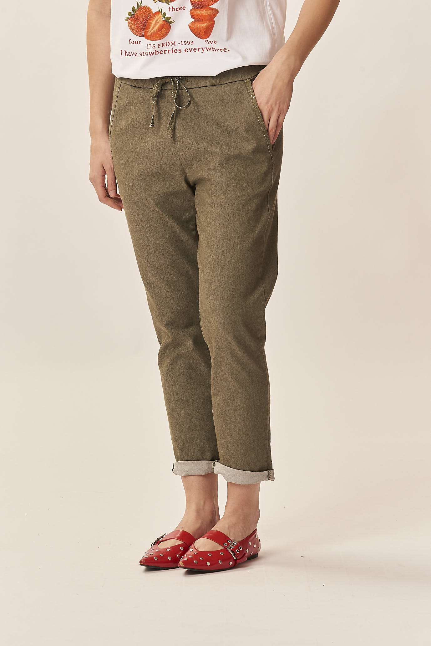 GD173-PANTA-BOY-MILITARE-396 BOY'S TROUSERS WITH LUREX |