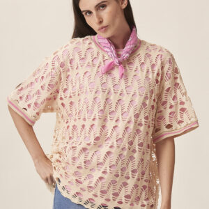 GD307-T-SHIRT-MM-TRAFORATA-ROSA-PINK-1130 PERFORATED T-SHIRT |