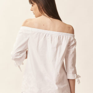 GD322TOP-SHOULDER-OFF-TELA-PARABIANCO-432-6 OFF-THE-SHOULDER TOP IN PARA' CANVAS |