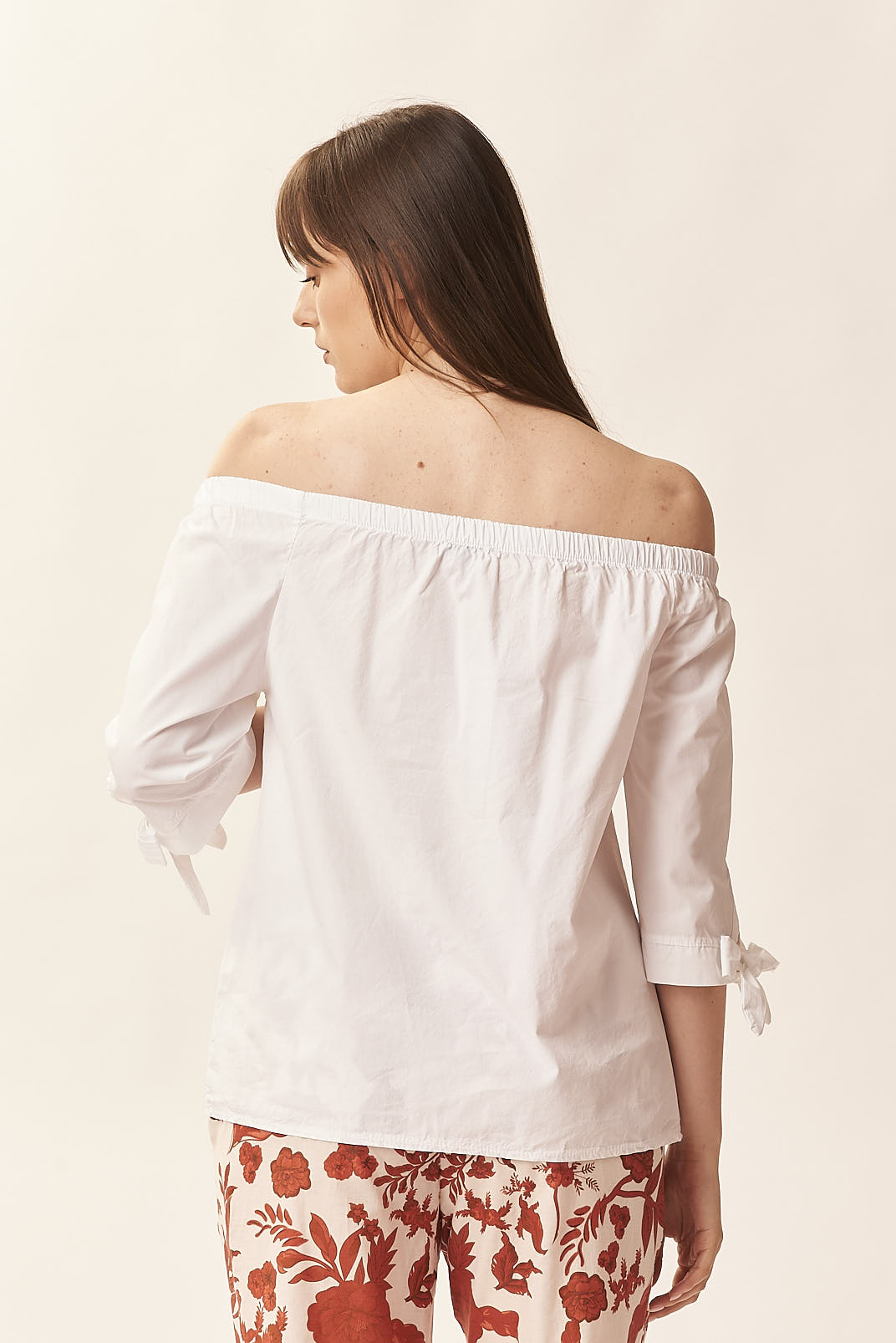 GD322TOP-SHOULDER-OFF-TELA-PARABIANCO-432-6 OFF-THE-SHOULDER TOP IN PARA' CANVAS |